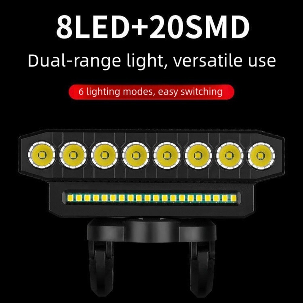 Front LED Bicycle Light with Bell and High Loudness for Safe Night Riding