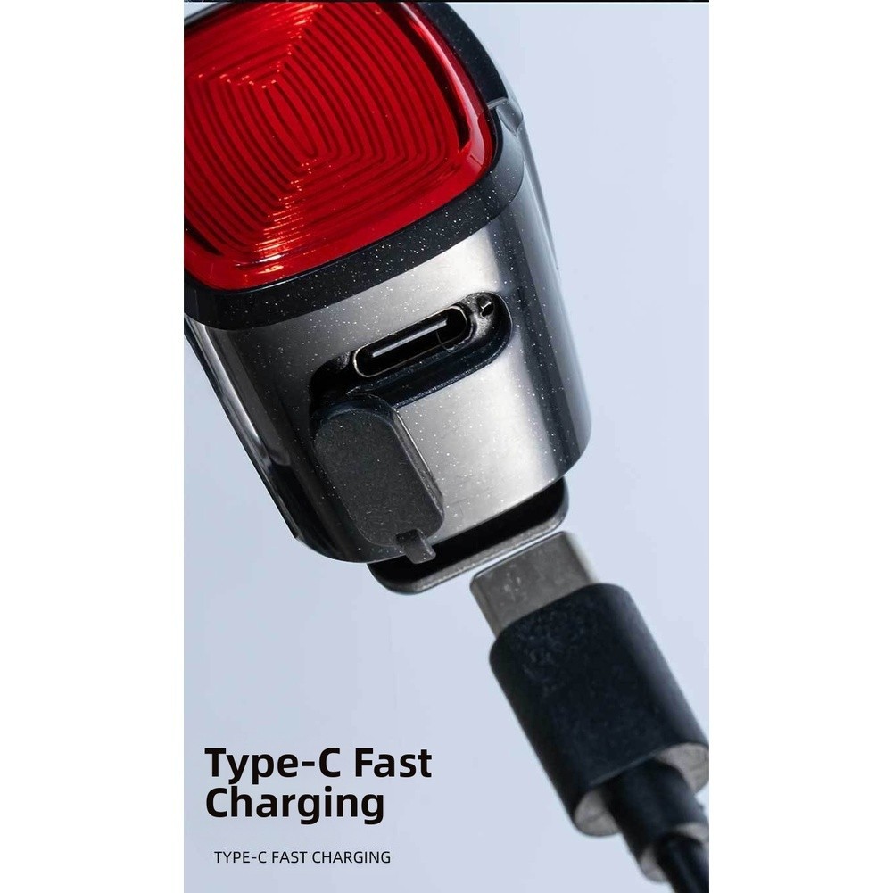 Waterproof LED Bike Taillight with Type C Fast Charging and Mounting System