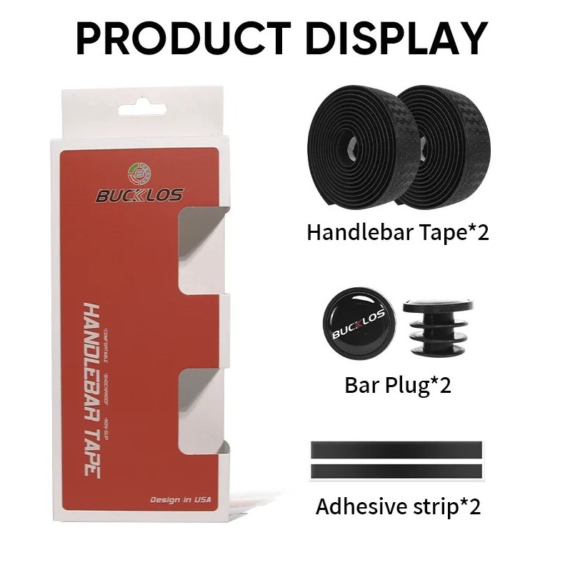 2pcs Road Bike Handlebar Tape Anti-Slip Waterproof PU EVA Wrap Set – NEW