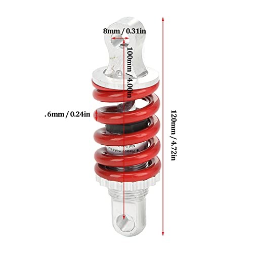 Shock Absorber, 100mm Rear Spring Assisted Shocks Absorbers, 2Pcs Adjustable