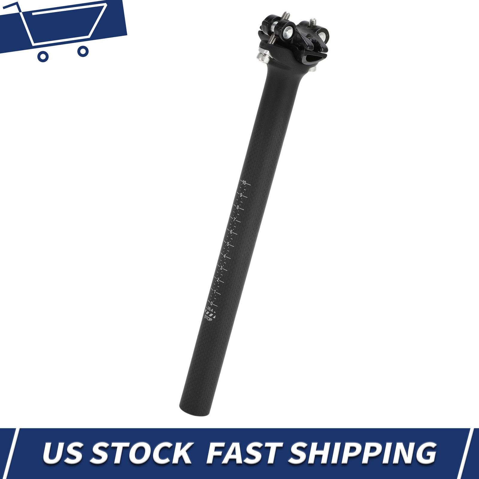 Bike Seat Posts 25.4x300mm Adjustable Angle Lightweight Matte Black