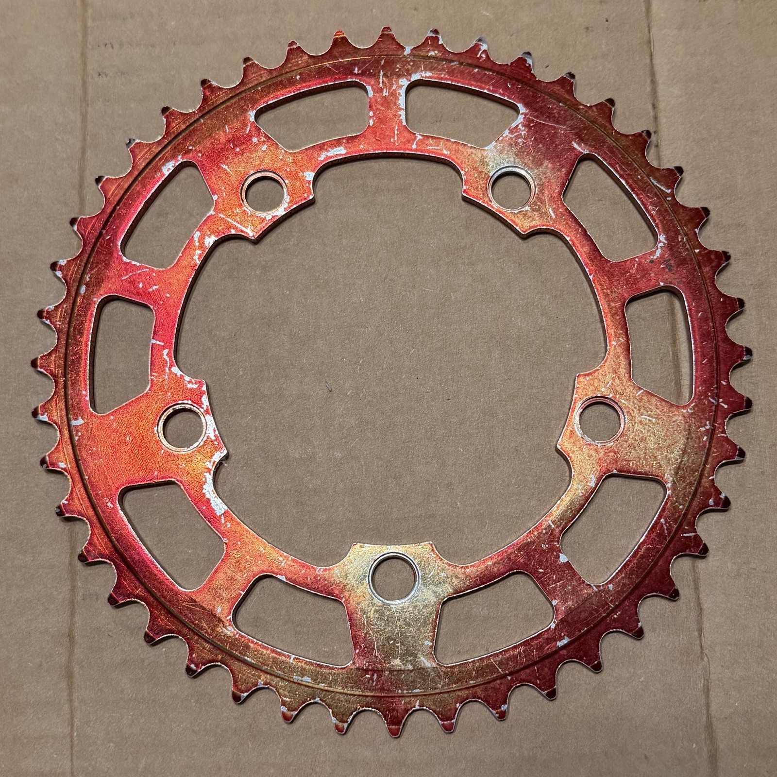 SR SAKAE BMX 44T 110BCD VINTAGE RED CHAINRING