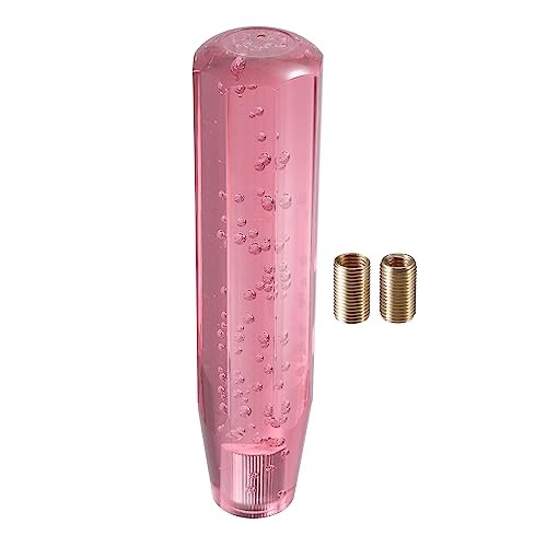 Gear Shift Knob Stick, 20cm Faux Crystal Transparent Bubble Gear Shifter Pink