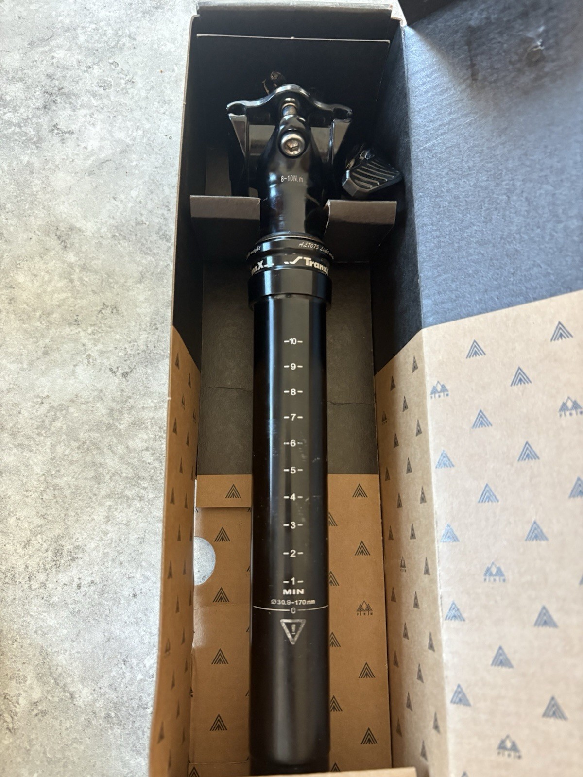 TranzX AL7075 30.9mm 170mm Aluminum Dropper Post Black w/ Lever