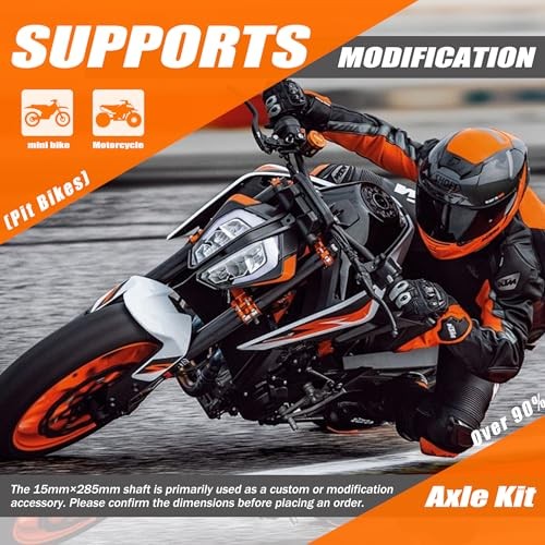 15mm*285mm Mini Bike Rear Axle Kit (0.59″x11.22″) with 6202RS Bearings & 285MM