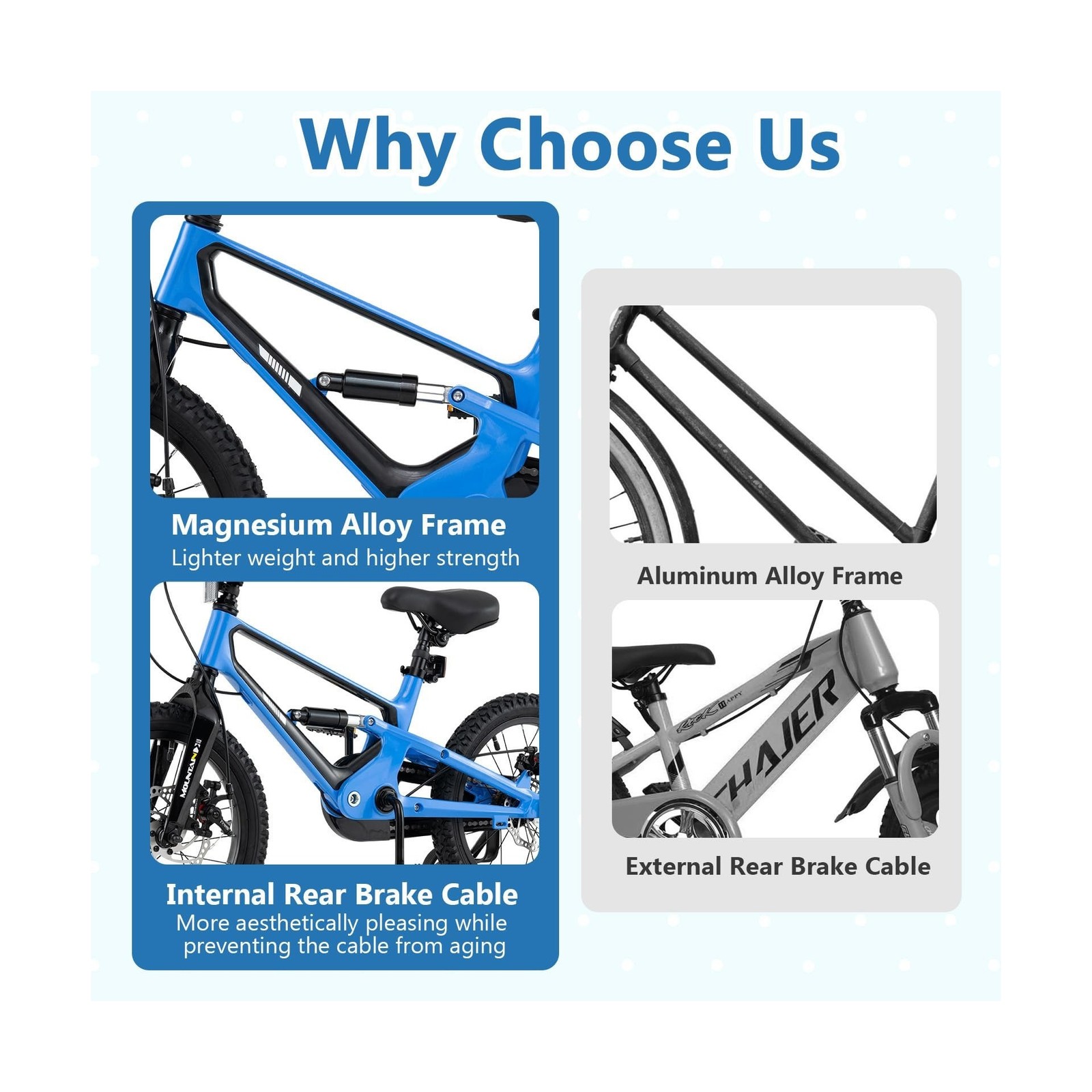 BABY JOY Kids Bike, 16″ Magnesium Sporty Bicycle with Dual Disc Brakes, Remov…