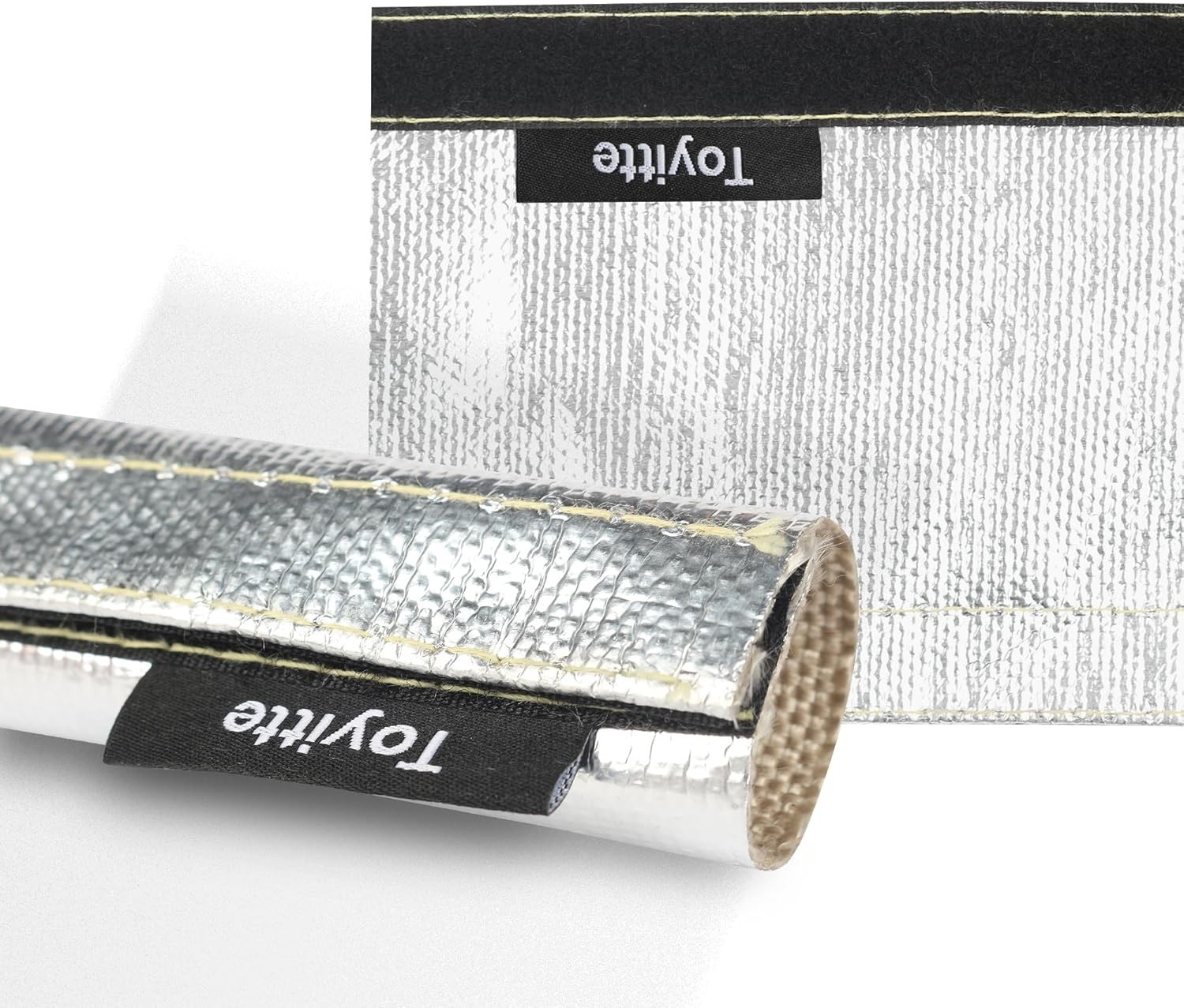 Heat Shield Aluminized Heat Shroud Sleeve w/ Hook Loop Closure 1/2″ I.D. x 10FT
