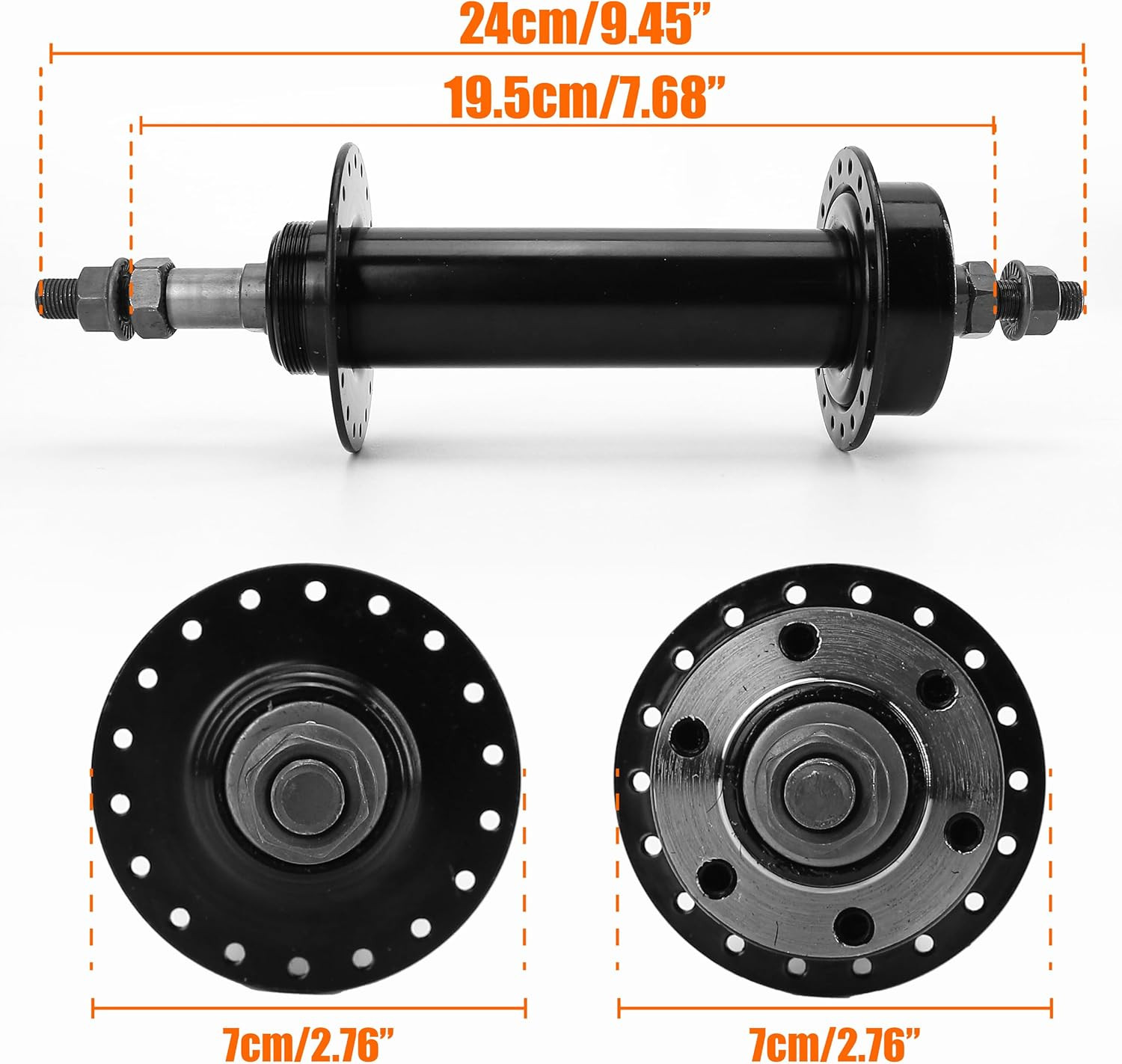 Fat Tire Bike Wheel Part Hub, Rear Hub 195Mm Front Hub 135Mm 36 Holes Thread Cas