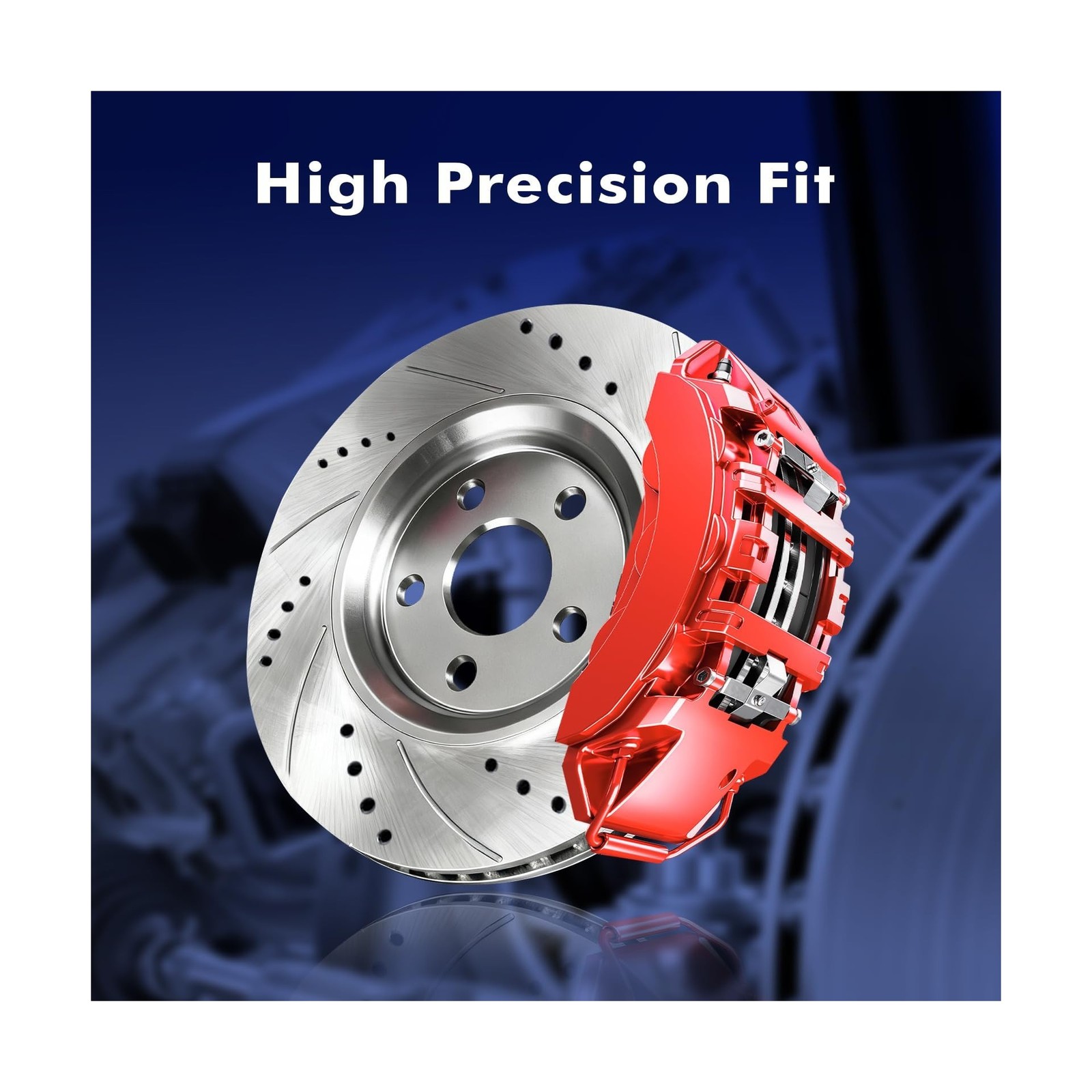 PM Auto Rear 282mm Drilled Slotted Disc Brake Rotors Replacement For 2013-201…
