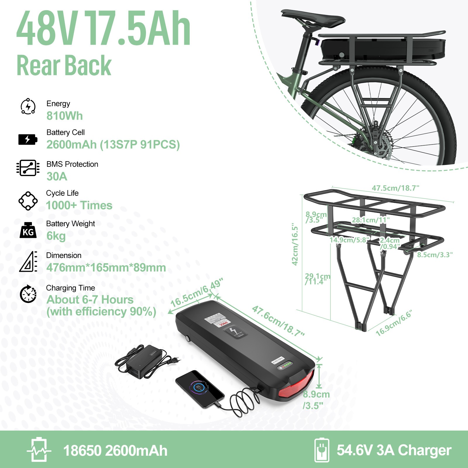 BAFANG 48V500W Rear Hub Motor 26″27.5»700C Wheel Hub Motor Ebike Conversion Kit