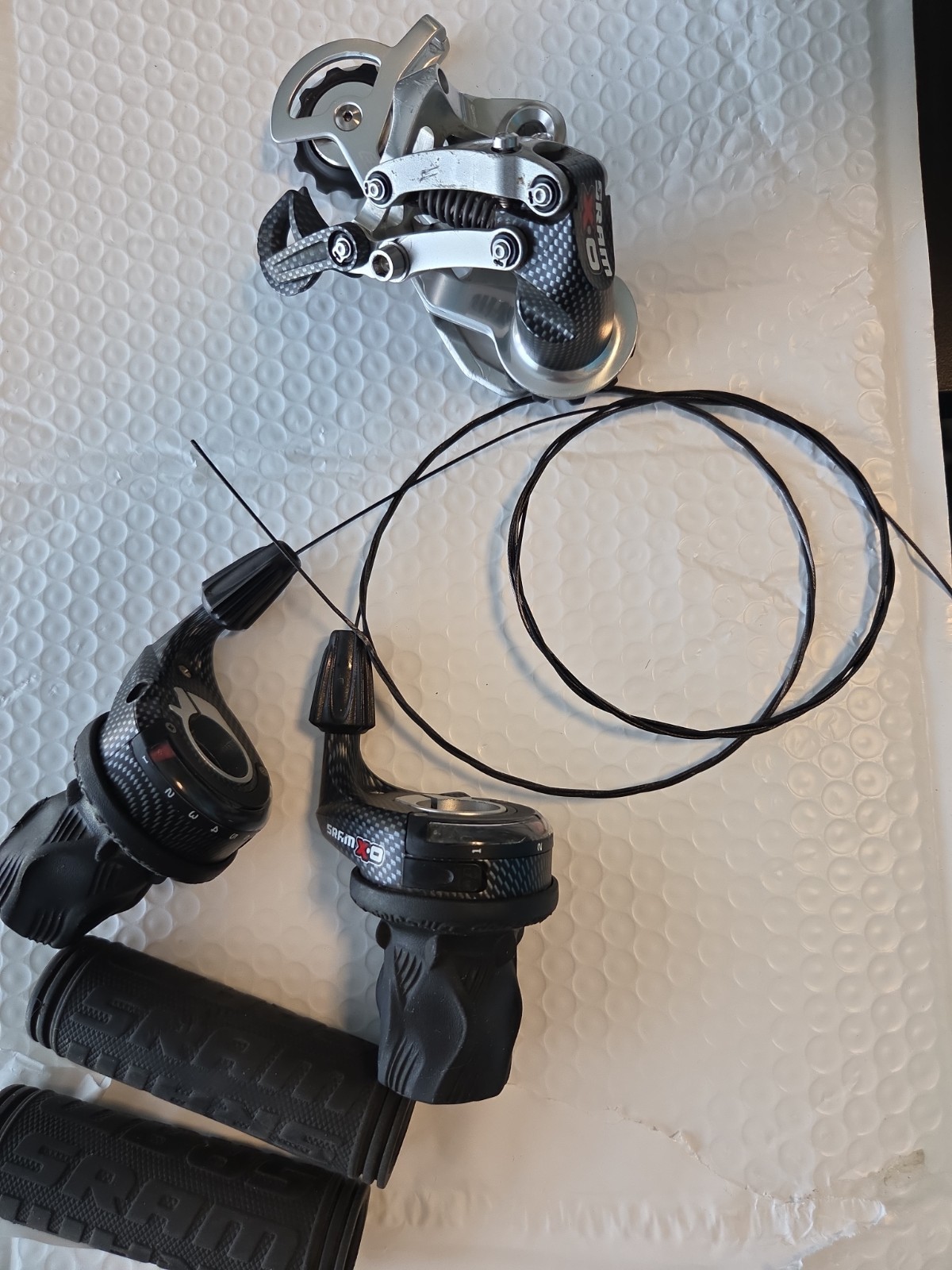 SRAM X-0 Rear Derailleur carbon long cage ESP Technology SRD And Shifters VGC