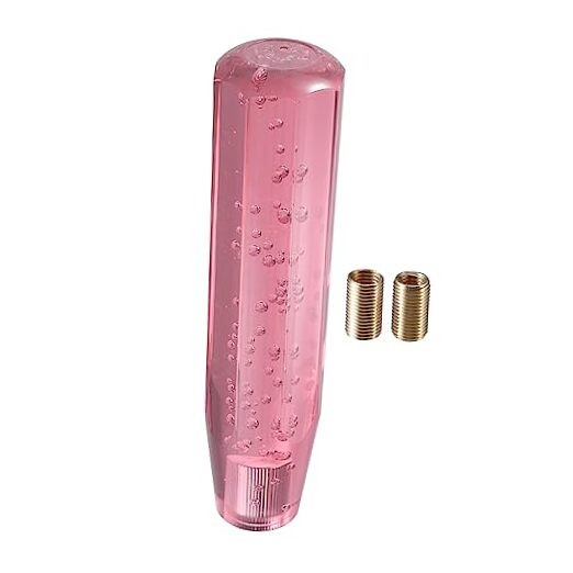 Gear Shift Knob Stick, 20cm Faux Crystal Transparent Bubble Gear Shifter Pink