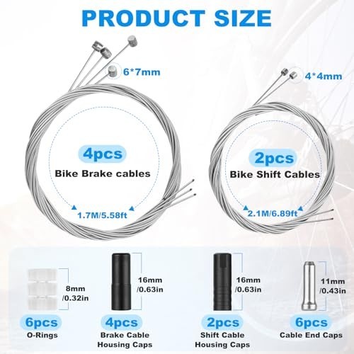 Bike Brake Cable Kit for MTB – Premium Mountain Bicycle Brake Cable Replacemen