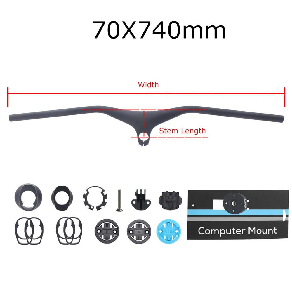 Full Internal Cable Integrated MTB Handlebar -17° Cockpit Carbon XC Handlebar