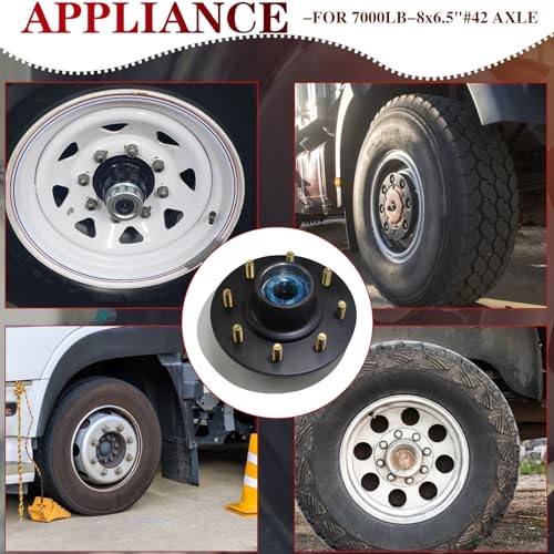 1 Set 8 on 6.5» Trailer Hub Kit for 7000 lbs 1.25» to 1.75» #D42 Tapered