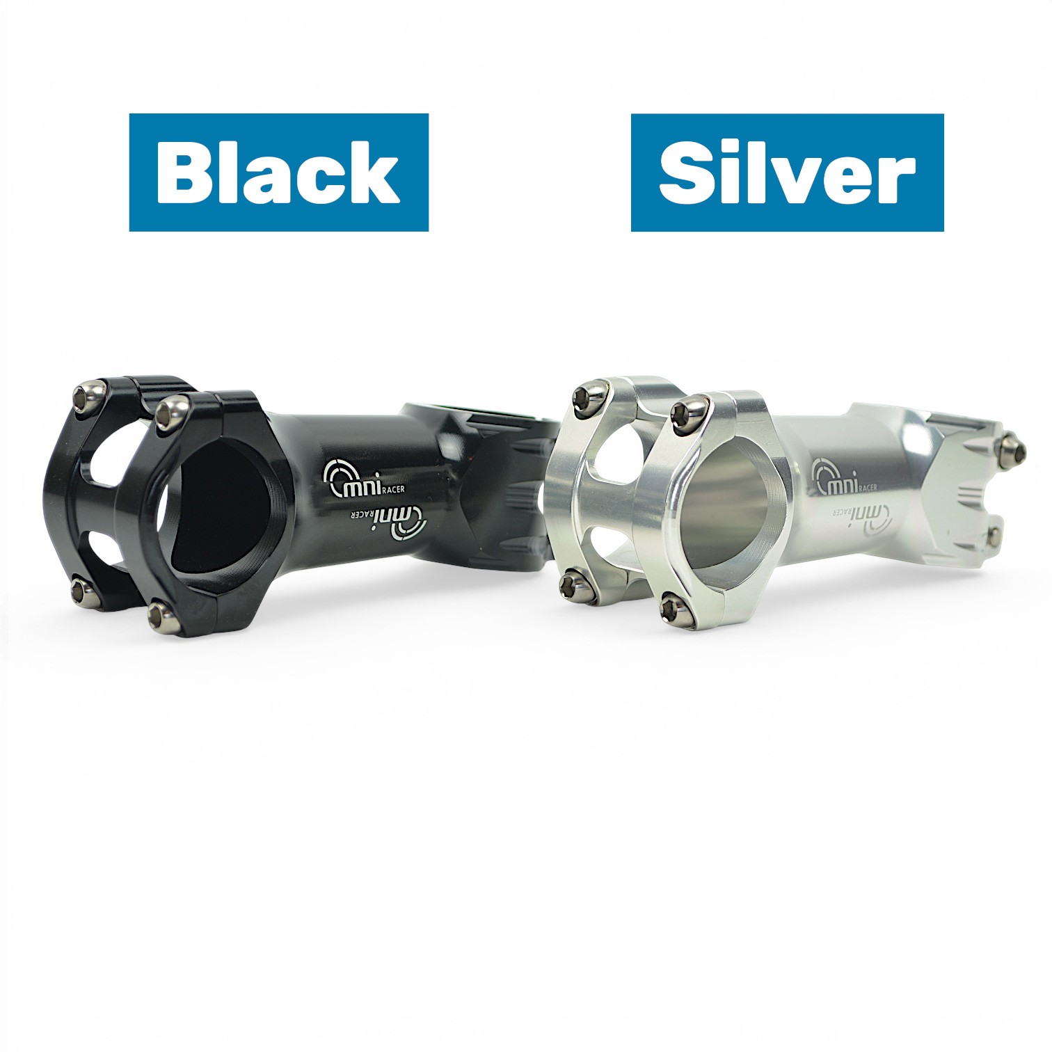 31.8x120mm OMNI Racer WORLDS LIGHTEST RACE-Lite Handlebar Stem & Ti Bolts SILVER