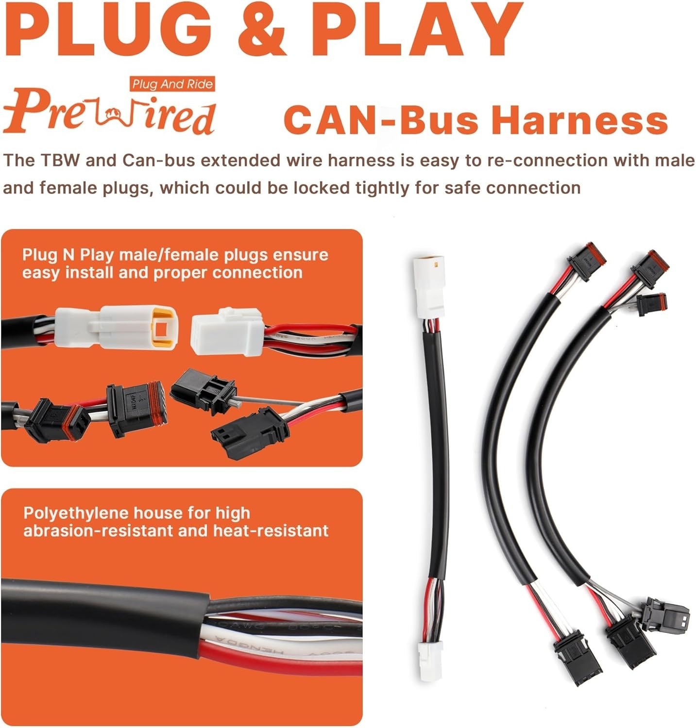 Extended 16″ Handlebar Cables Set NO ABS Clutch Cable Brake Line 16 Inch Kit