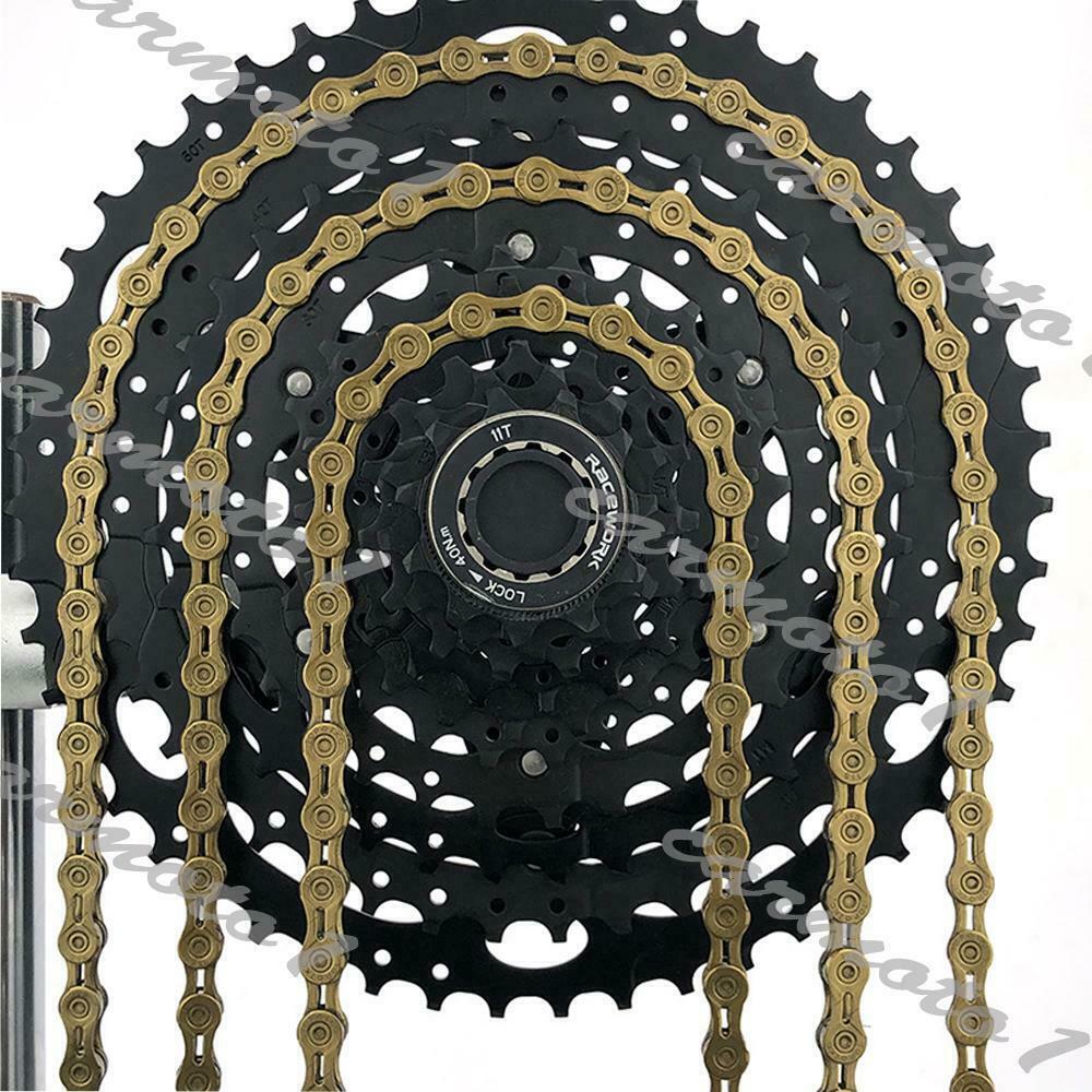 RACEWORK Bicycle Chain hollow 11 Speed Mountain Bike Road Hybrid 116L Gold