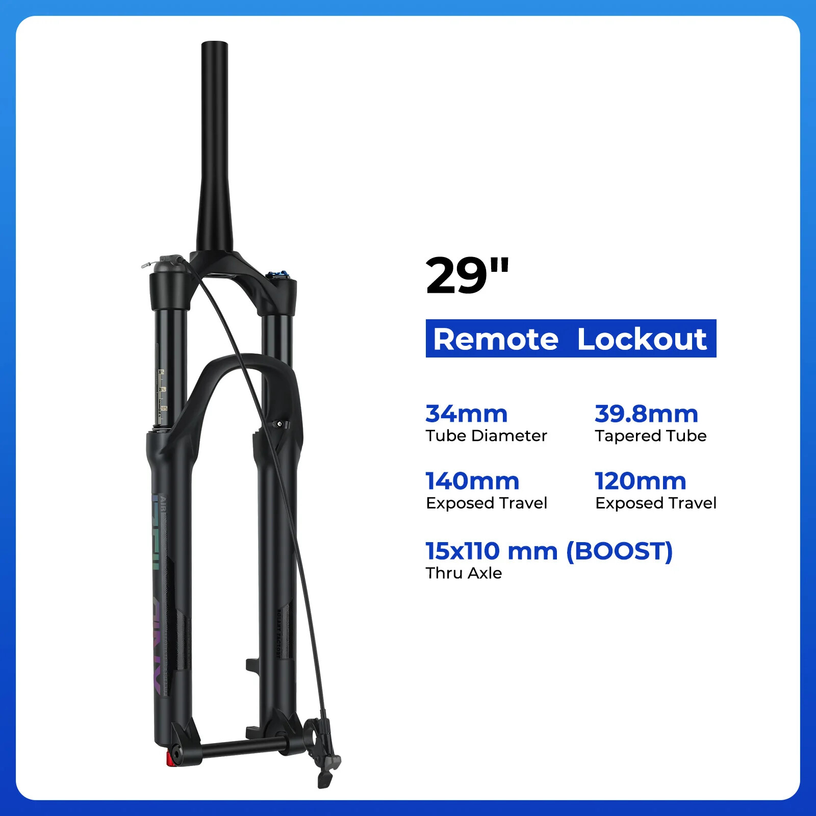 Thru Axle Rebound Adjustment Boost 29inch Mountain Bike Air Oil Suspension Forks