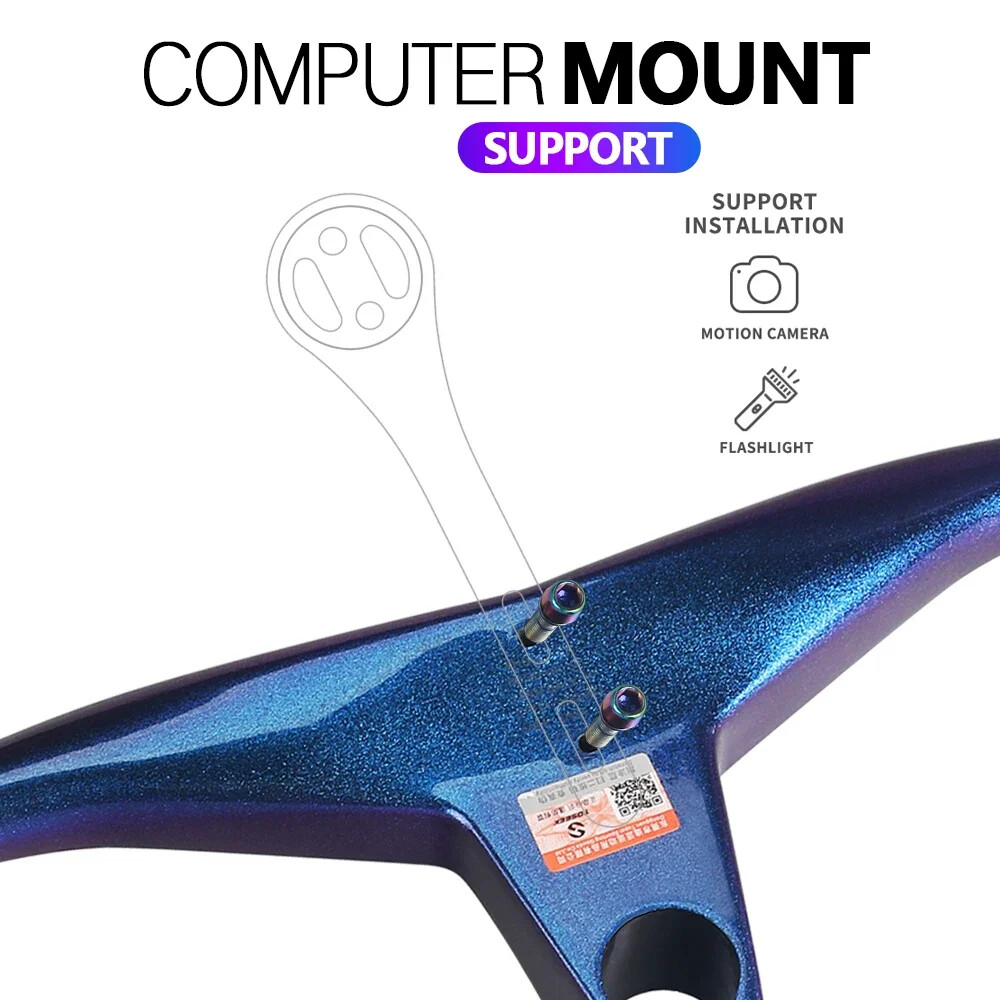 Mountain Bike Carbon Integrated Handlebar And Stem 28.6 mm 17 Degree Riser Bar