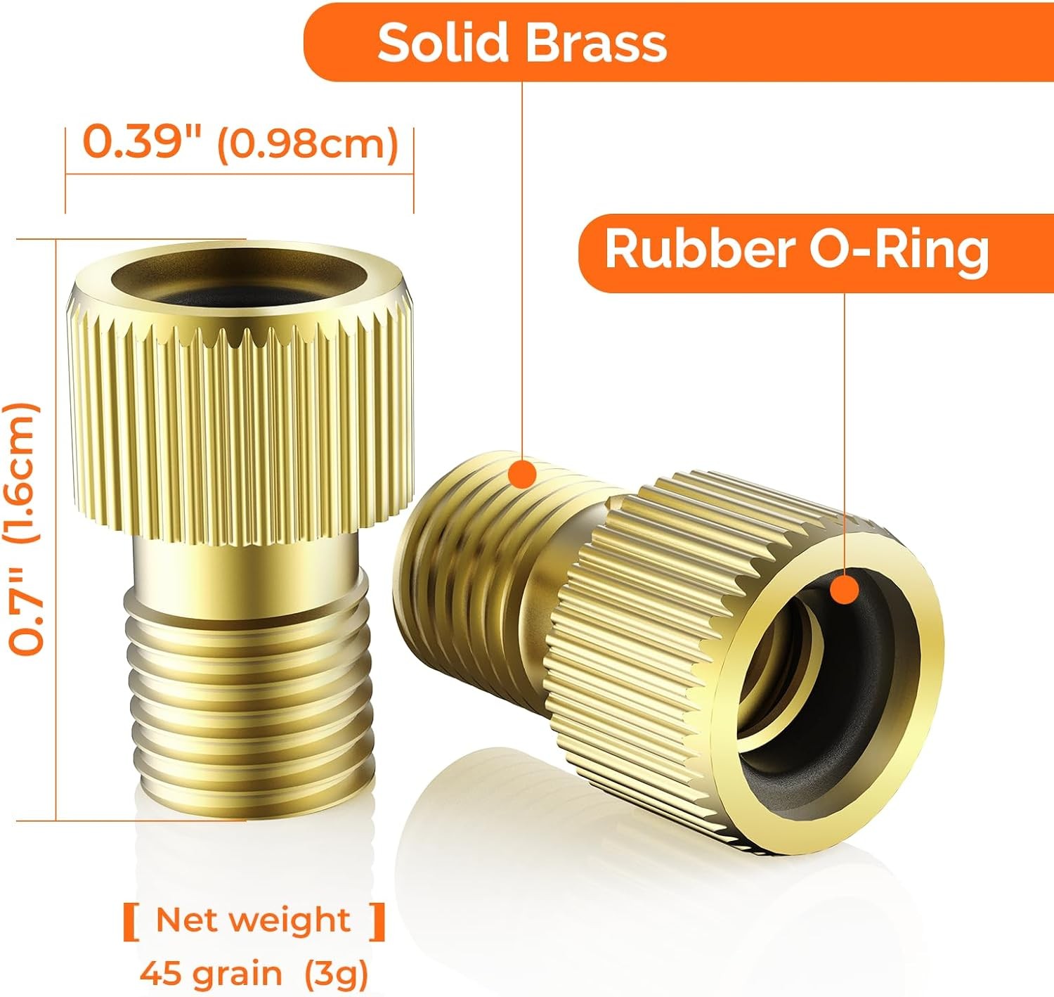 ETENWOLF Brass Presta Valve Adapter 4 Pack, Convert to Schrader Valve…