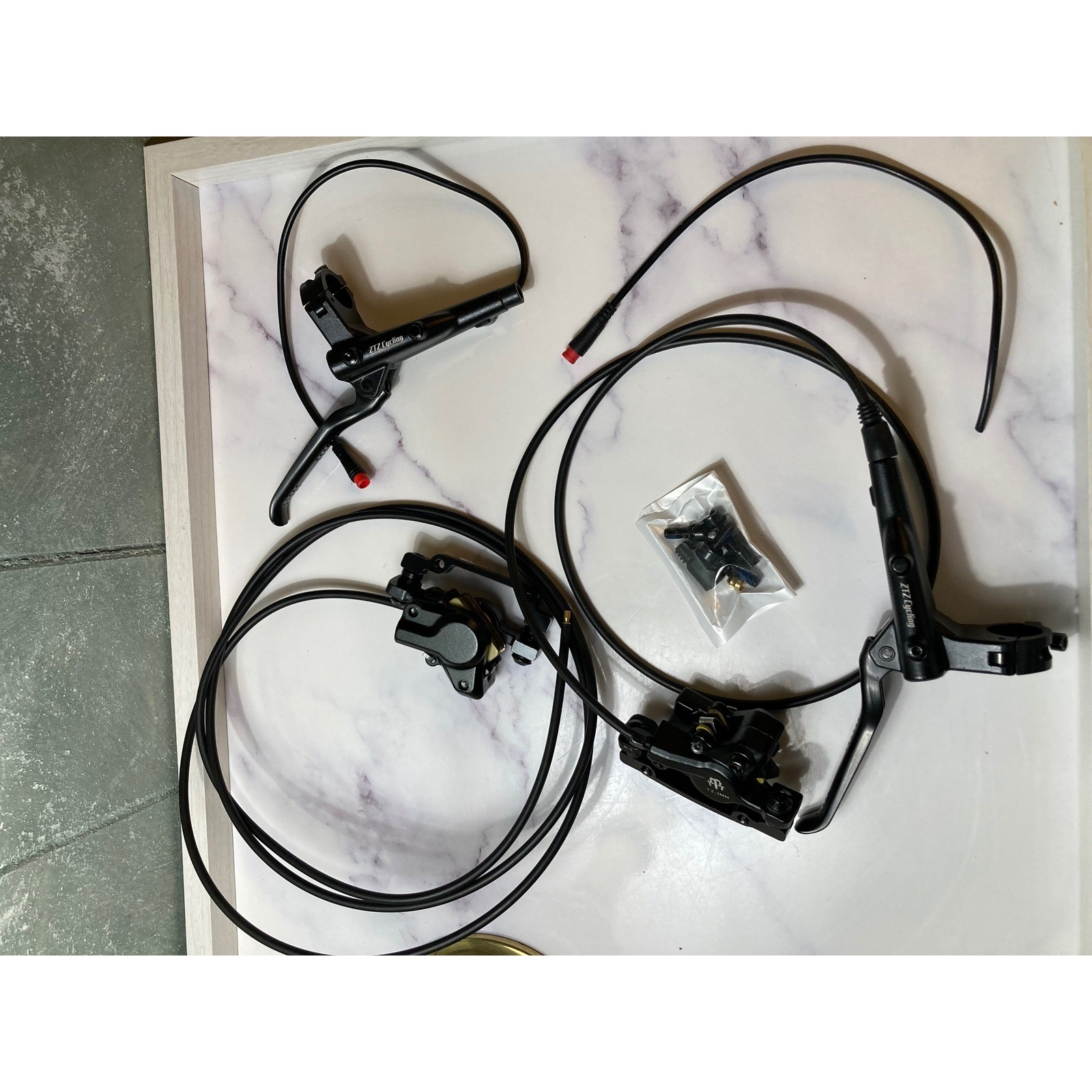 ZTZ Cycling Electric Bike Hydraulic Disc Brake Set Black Front Rear