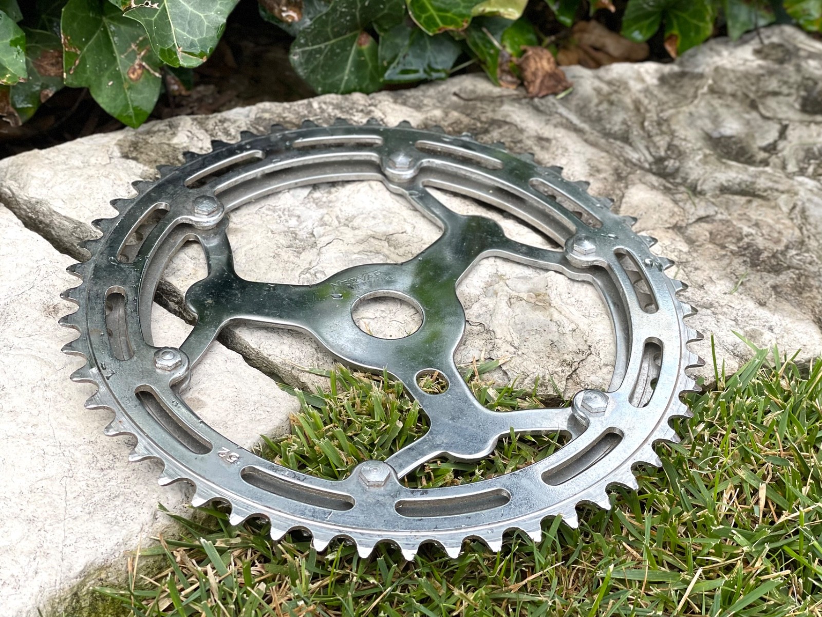 NOS Vintage Nervar Chainring Sprocket Set 52/ 47 Tooth For 1 Piece Crank France