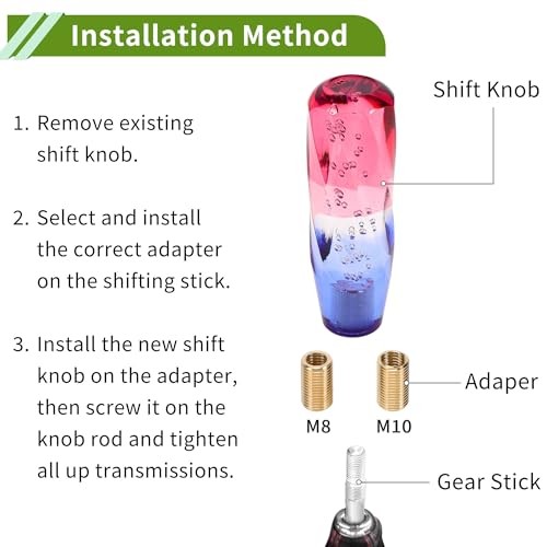Twisted Pattern Crystal Shift Knob Gear Shifter Knob Acrylic Stick Shifter