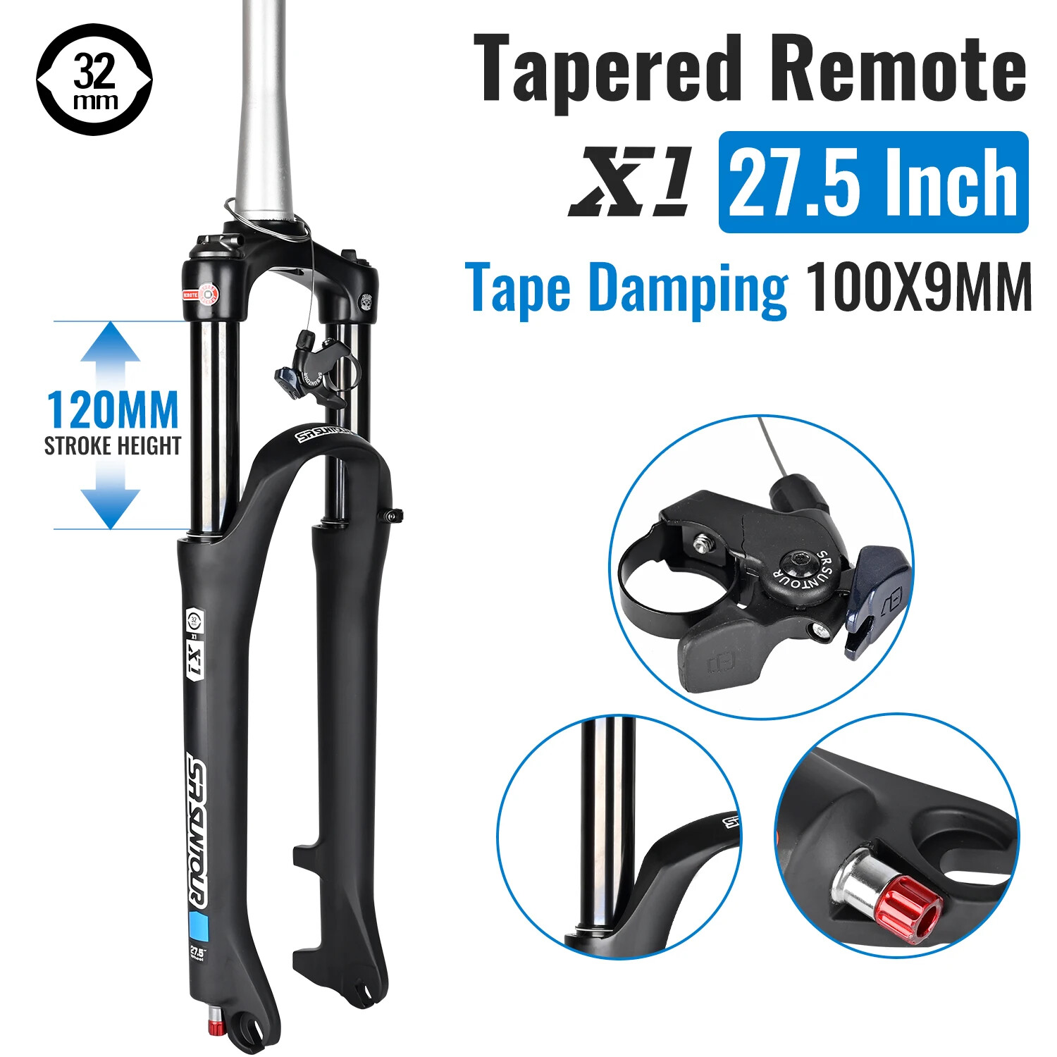 27.5 29″ Mountain Bike Oil Spring Suspension Fork QR BOOST 120MM Travel Froks