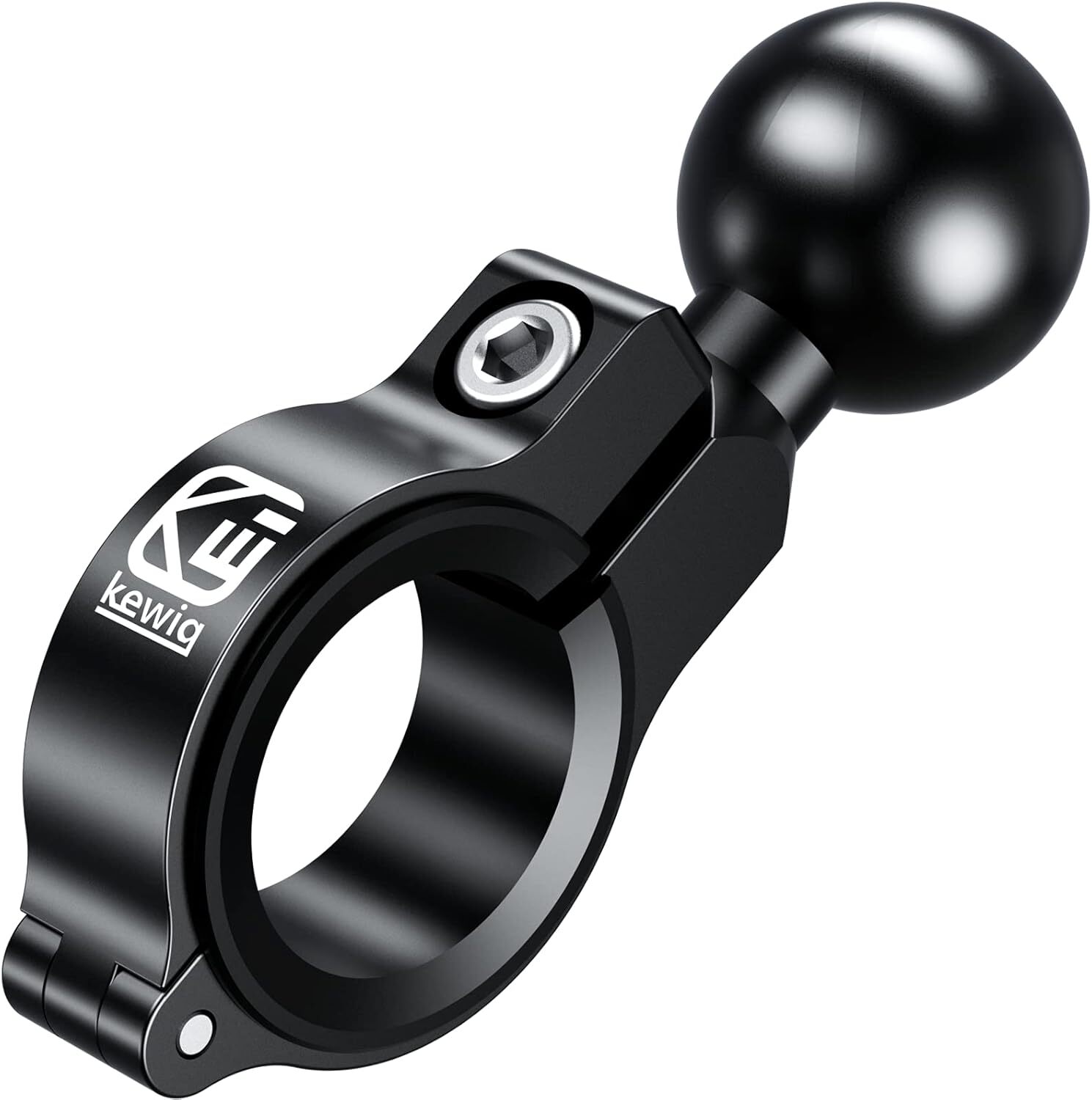 Aluminum Alloy Handlebar Clamp Mount Base with 17Mm TPU Ball for round Rails Dia