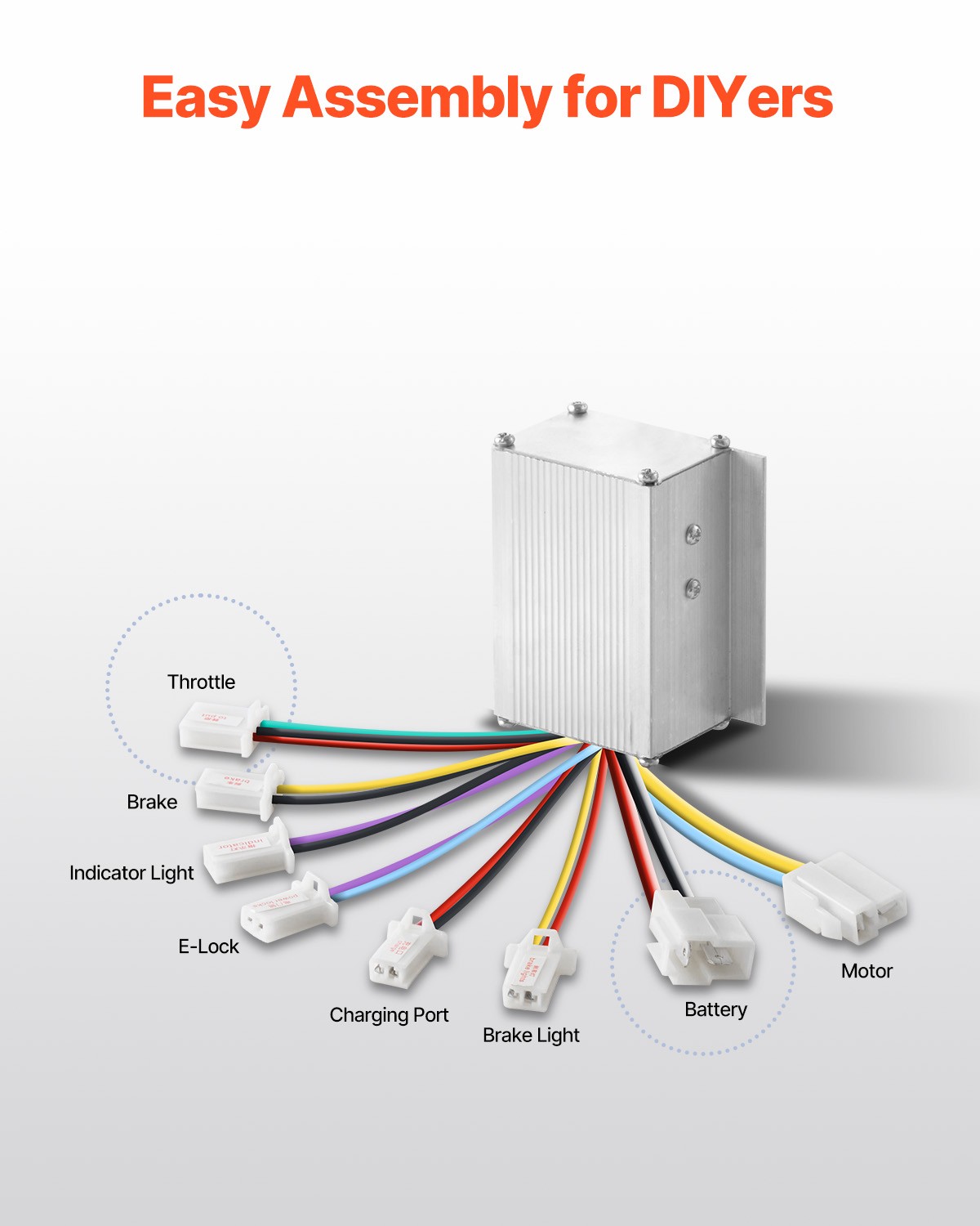 Uimoso 250W 24V DC Motor Kit with Enhanced Speed Controller, 2700 RPM