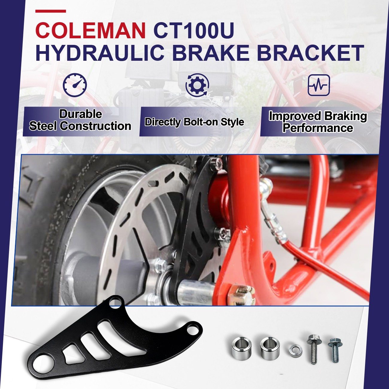 Mini Bike Hydraulic Brake Bracket Kit For Coleman CT100U 98cc 3.0HP Minibike