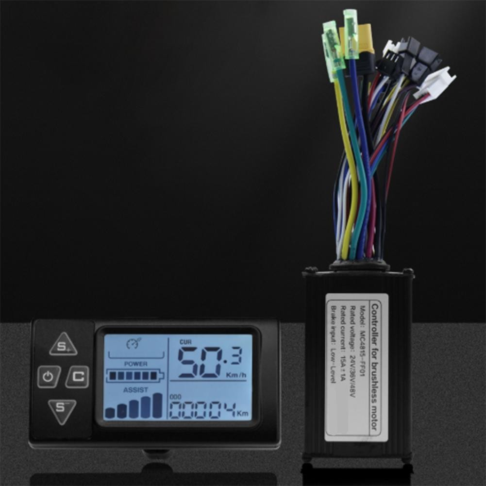 Electric Bike Brushless Controller with Display Kit 36V 48V 15A 250W 350W Motor