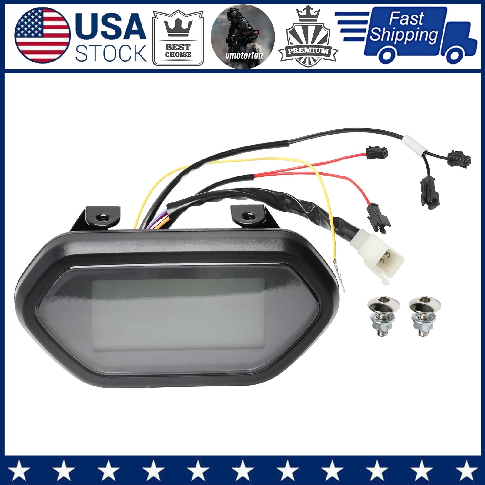 48V 60V 72V LCD Display Meter Speedometer Power Indicator For ATV Go Kart E-Bike