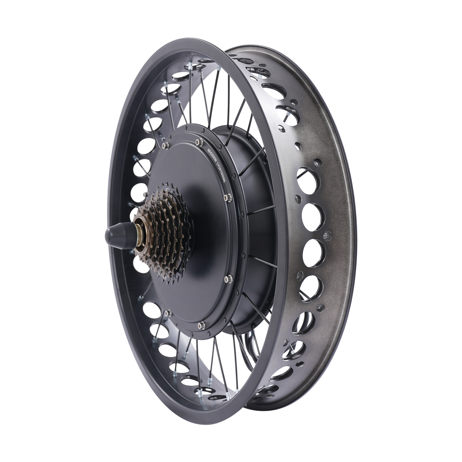 20″ 48V Fat Tire Electric Bike Rear Wheel Hub Motor Snow Bike Conversion Kit 2kW