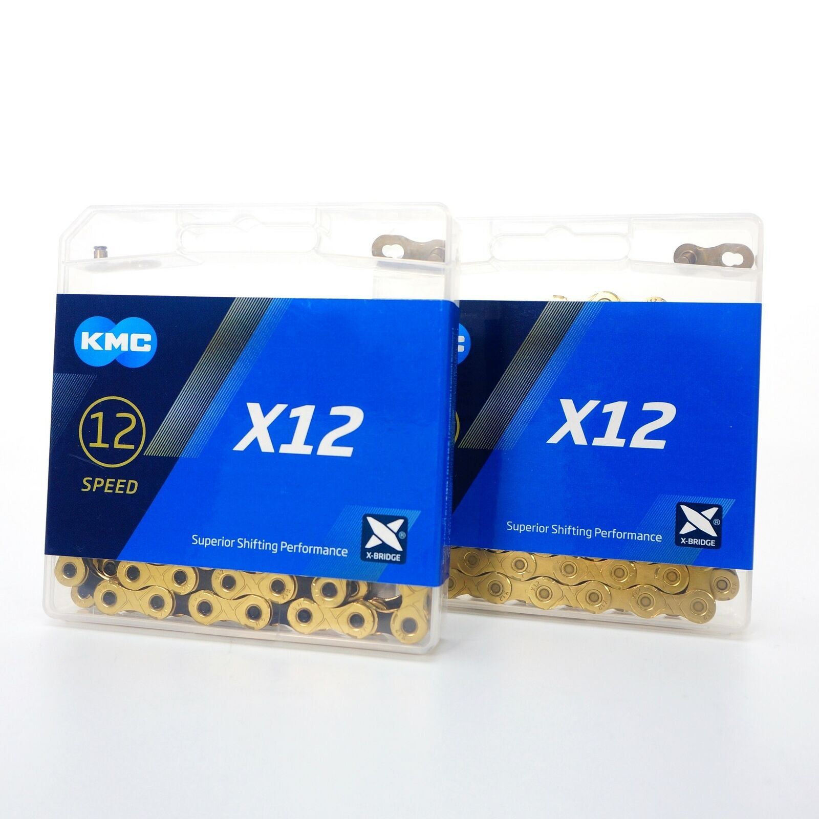 KMC X12 12-Speed Silver / Gold / gold black links Ti MTB Ketten 126L fit Shimano