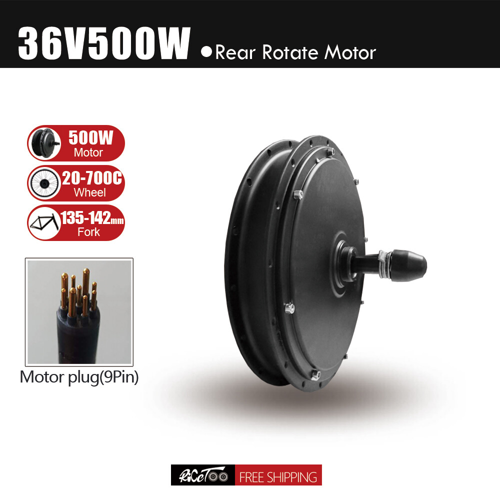 Electric Bike 36V 48V 500W Brushless DC Wheel Hub Motor Rotate Front Rear Motor