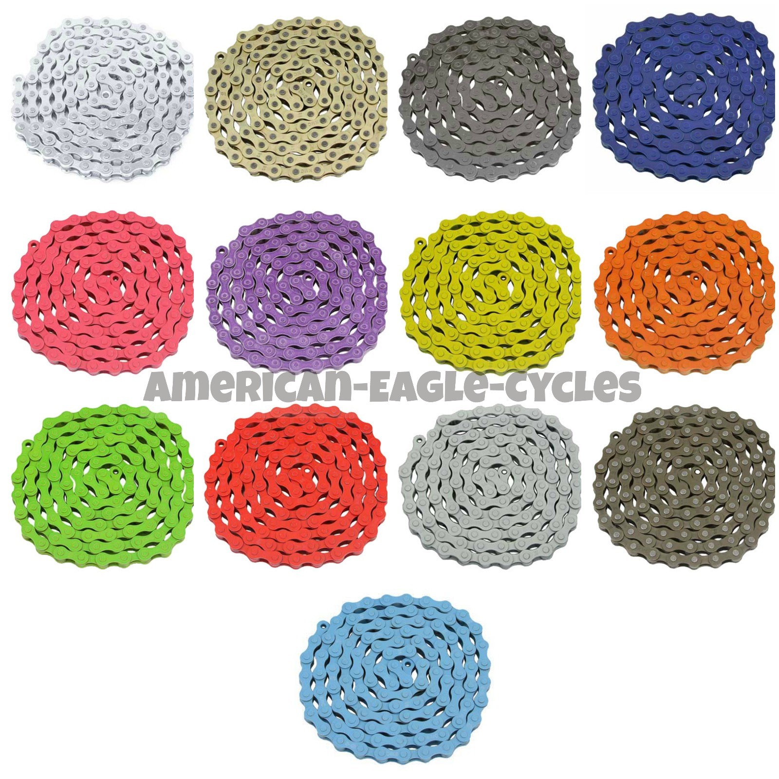 KMC Chain 1/2 x 1/8 x 112 Links BMX Lowrider Kids Bikes Cruiser 13 Colors