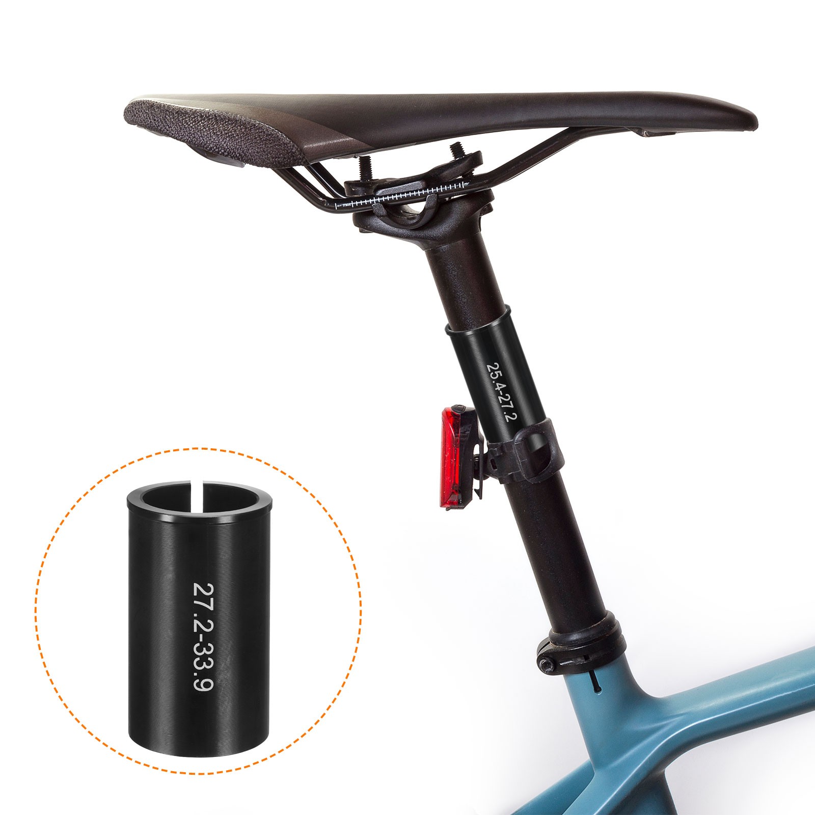 1Pcs Alloy Bike Seat Post Shim 27.2mm to 33.9mm Aluminum Bicycle Reducer Tube