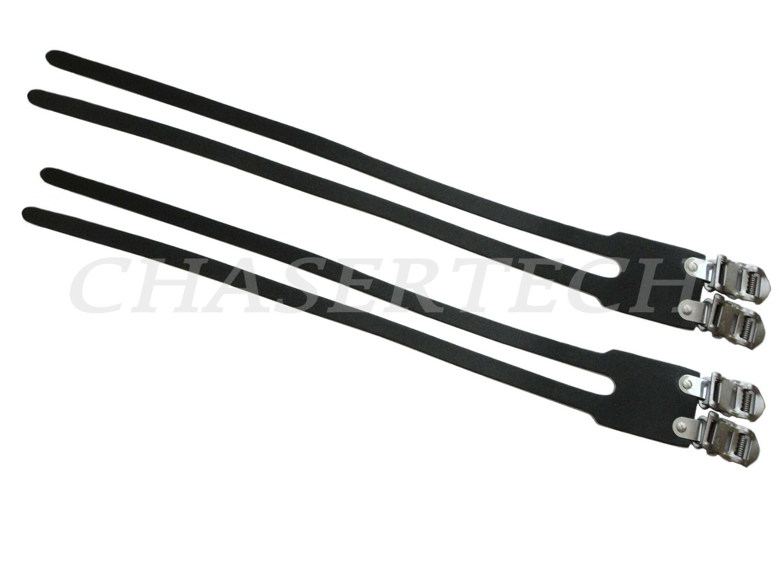 Wellgo MTB Road Touring Bike Double Leather Pedal Toe Straps Black 1 Pair