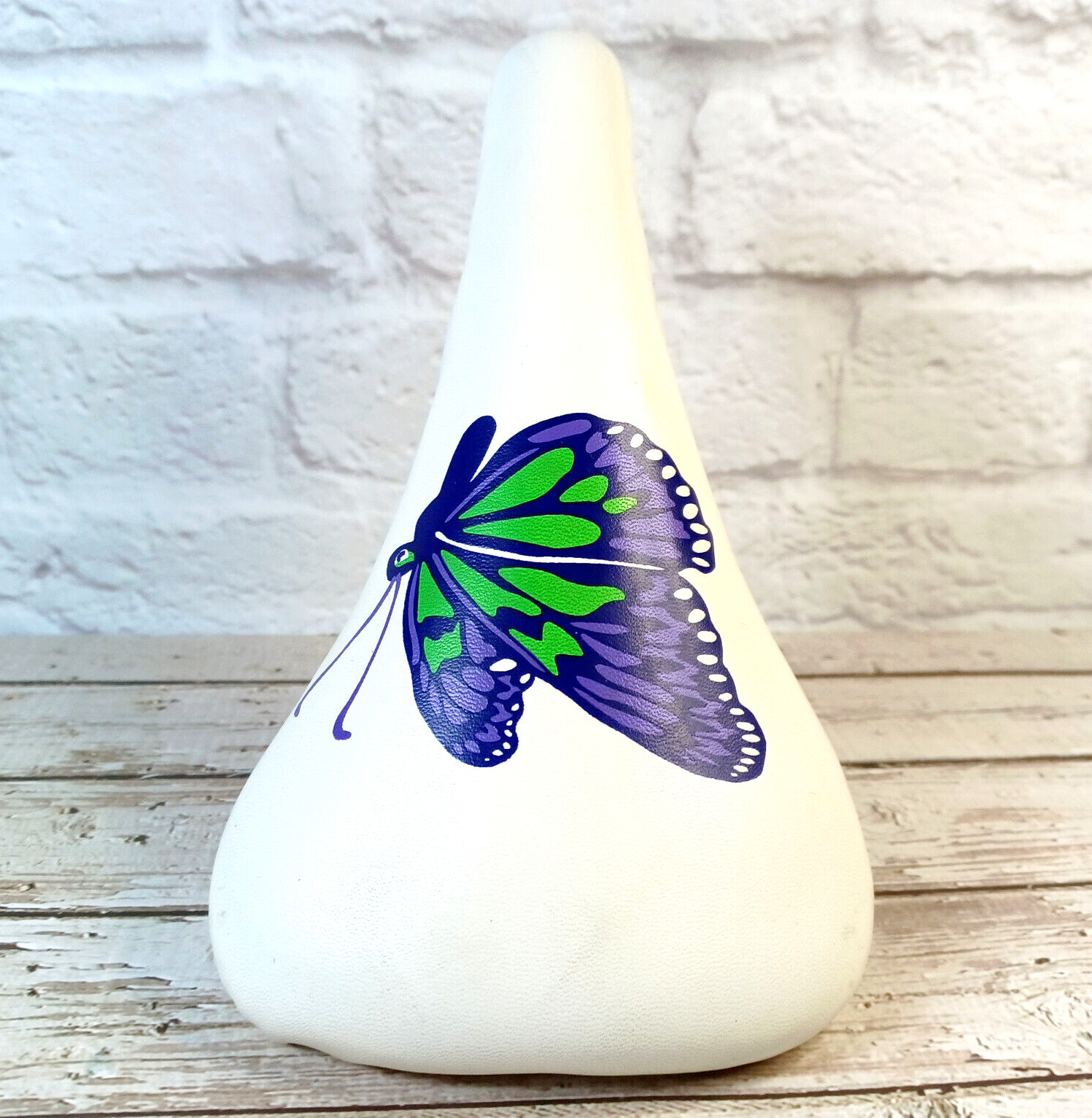Butterfly Bicycle Seat Unique Purple Green White 9.5″ Cycling Gear