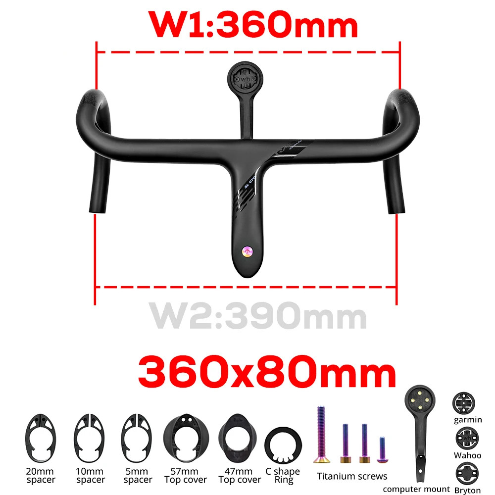 -10 Degree Carbon Road Bike Cockpit Internal Cable Integrated Bicycle Handlebar