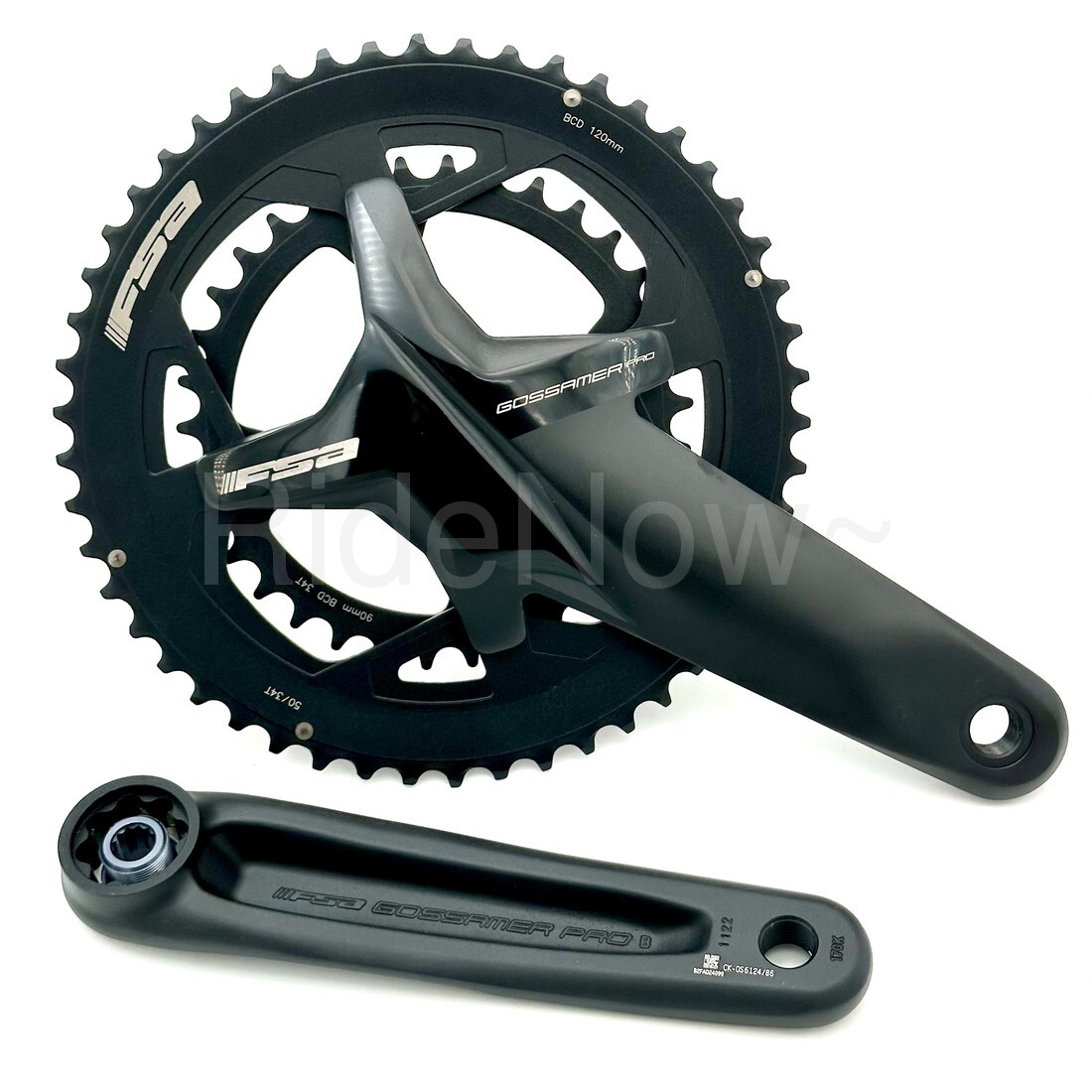 FSA GOSSAMER PRO BB386EVO Bike Crankset 2*10/11S 50/34T, 170mm fit Shimano/Sram
