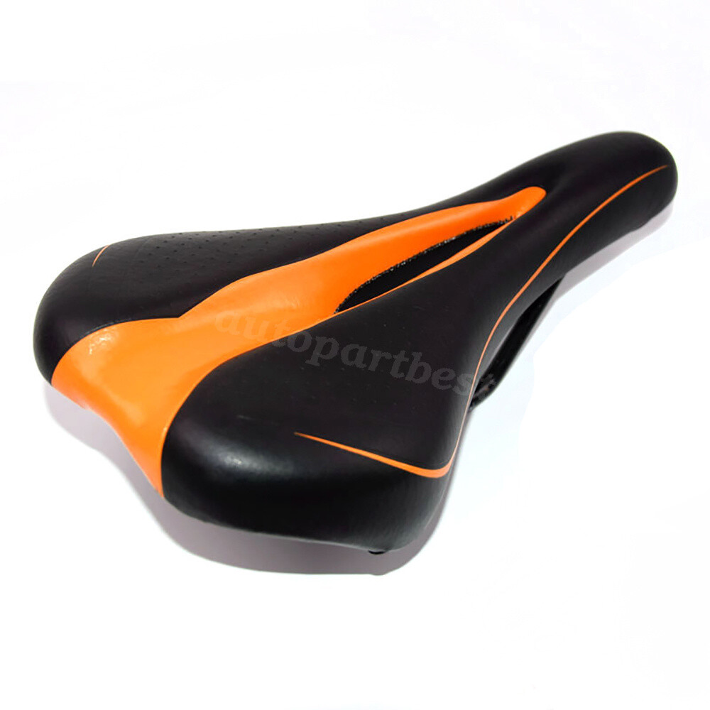 MTB Bicycle Saddle Soft Hollow Comfort Orange Black Road Bike Seat Cushion Pad