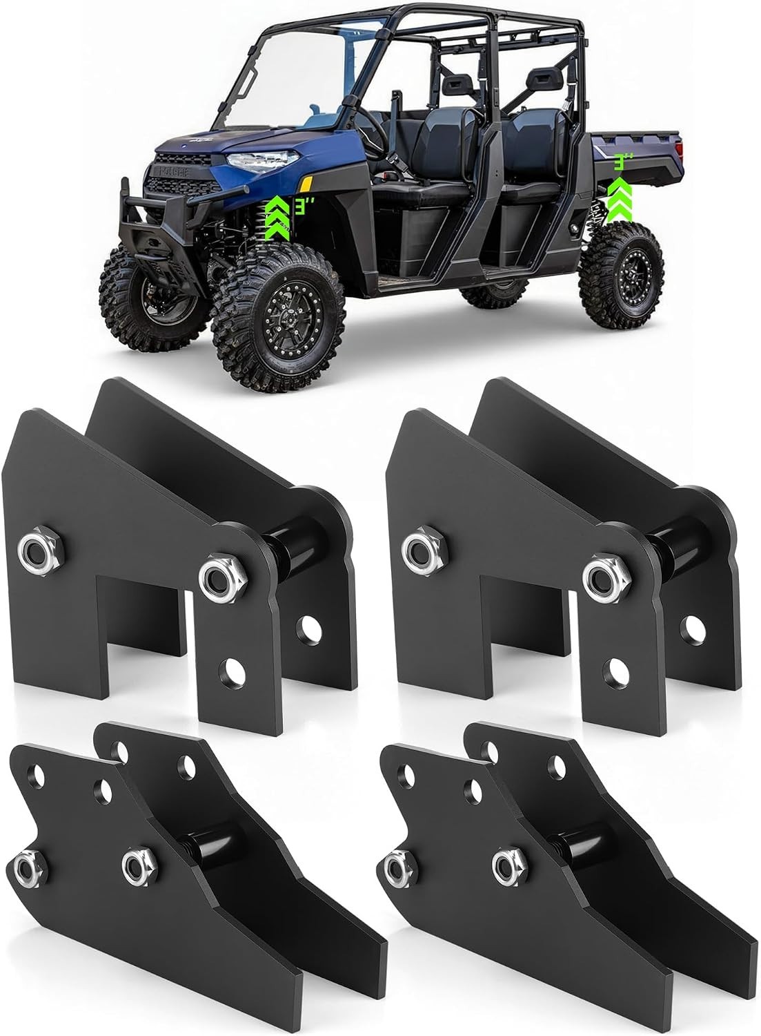 3″ Utv Lift Kit Compatible with Polaris Ranger Front & Rear Bracket Lift, Fit