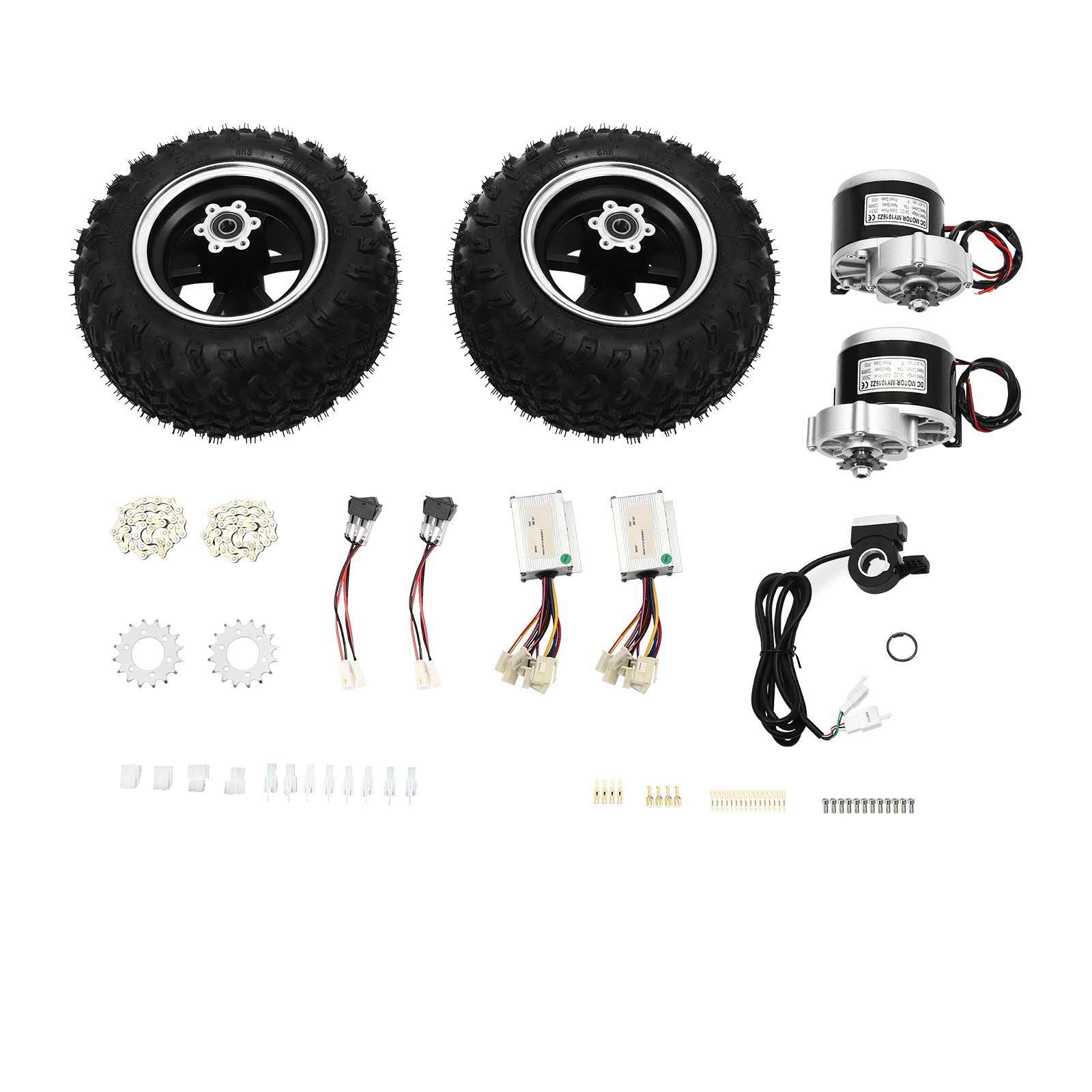 10″ 24V 250W Electric Cart ATV Motor Air Wheel Set Beach Scooter Conversion Kit