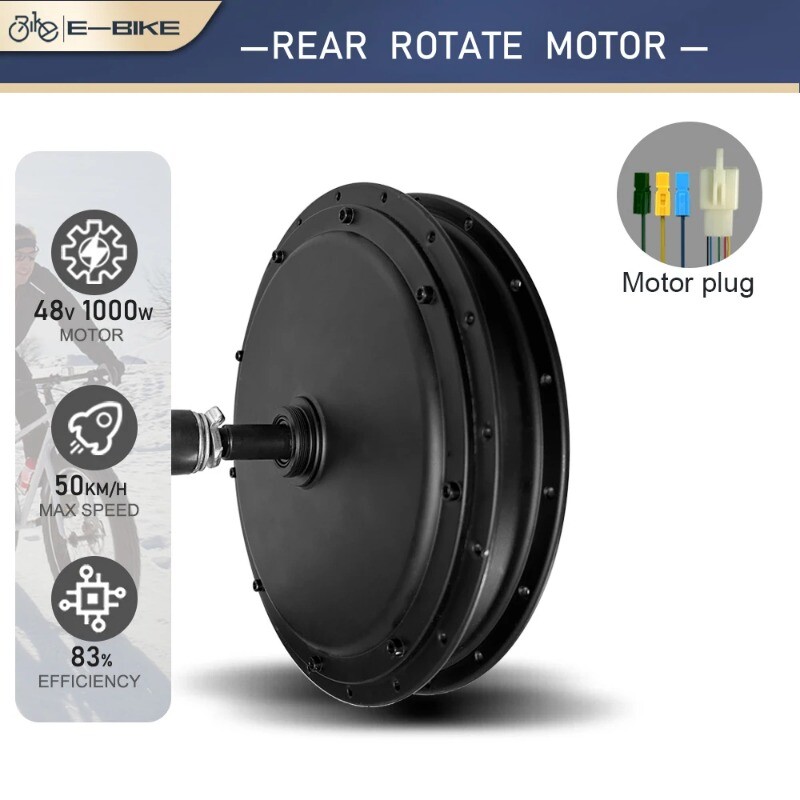 48V 1000W Brushless Non-gear Front Rear Hub Motor Wheel MTB Ebike Conversion Kit