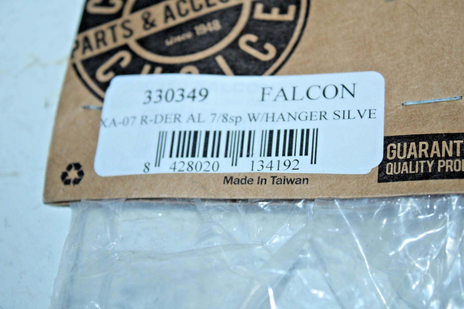 Falcon Rear Derailleur XA-07 Long Reach 7/8 Speed Index w/Hanger Silver Commuter