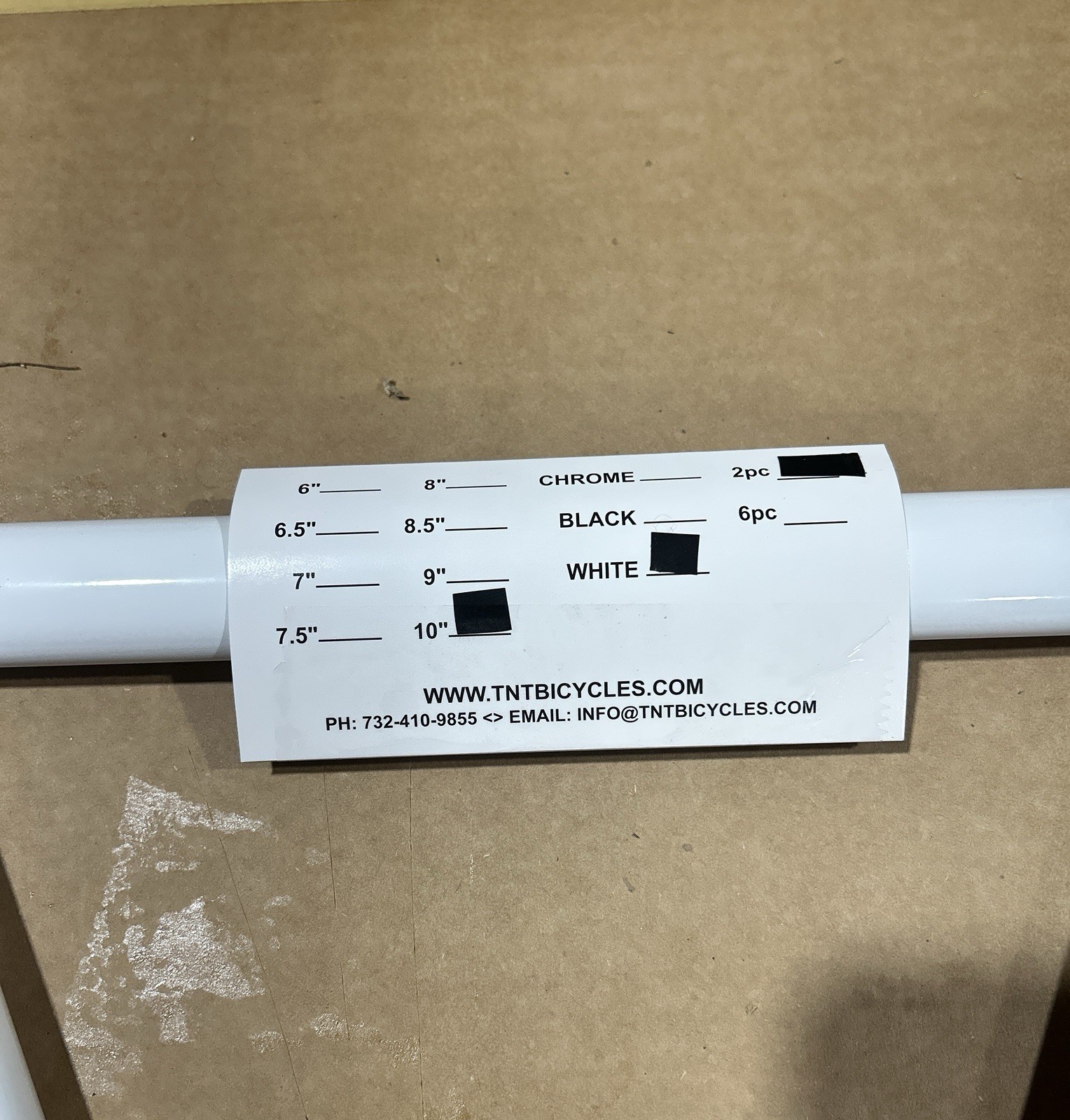 TNT BICYCLES – 10″ RETRO HANDLEBAR (WHITE) – B-STOCK (DISCOUNTED)