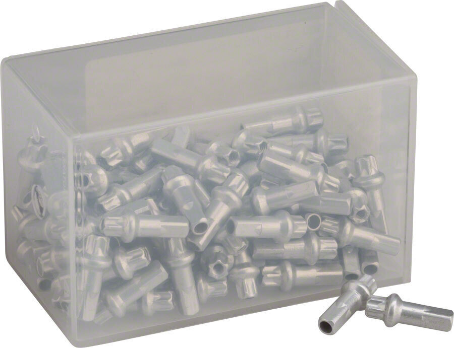 NEW – DT Swiss ProLock Squorx – Aluminum Nipples: 2.0 x 15mm, Silver, 100 pcs